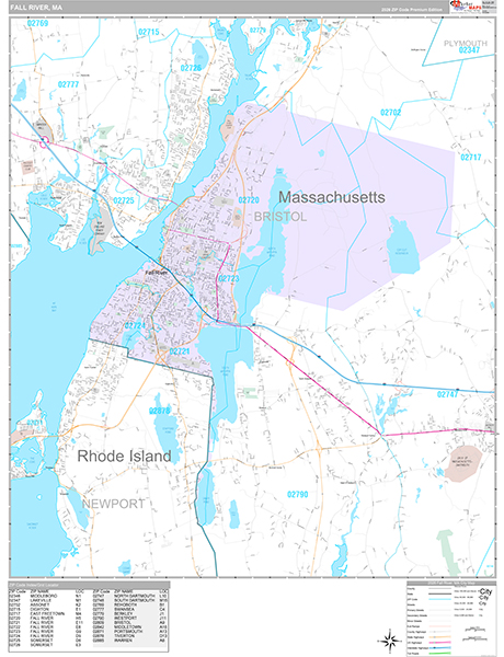 Fall River Wall Map